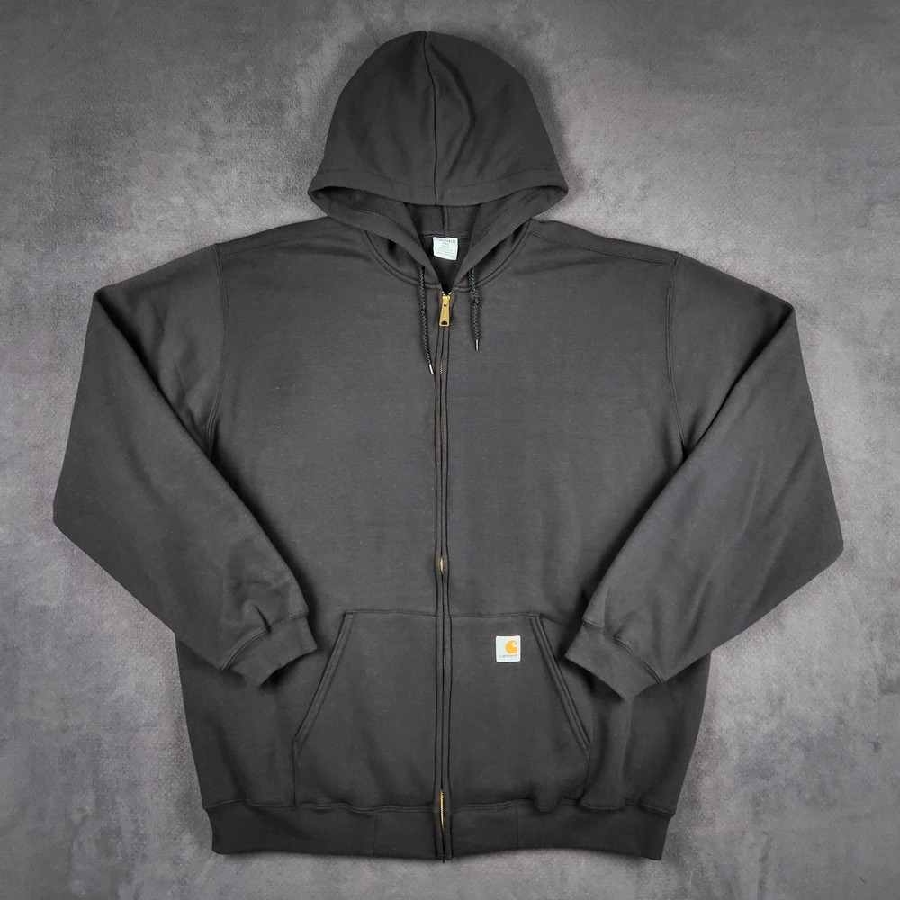 Carhartt Rain Defender Paxton Hoodie Mens 2XL Tall Black‎ Full Zip Heavyweight